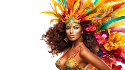 Deken met patroon Carnaval Brazilian carnival - dancer woman at brazilian carnival for celebration,  Generative ai