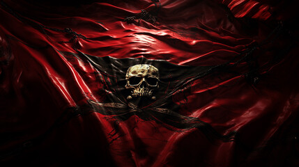 Red and black pirate flag