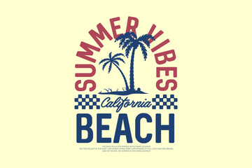 Vintage summer vibes graphic tee design templates