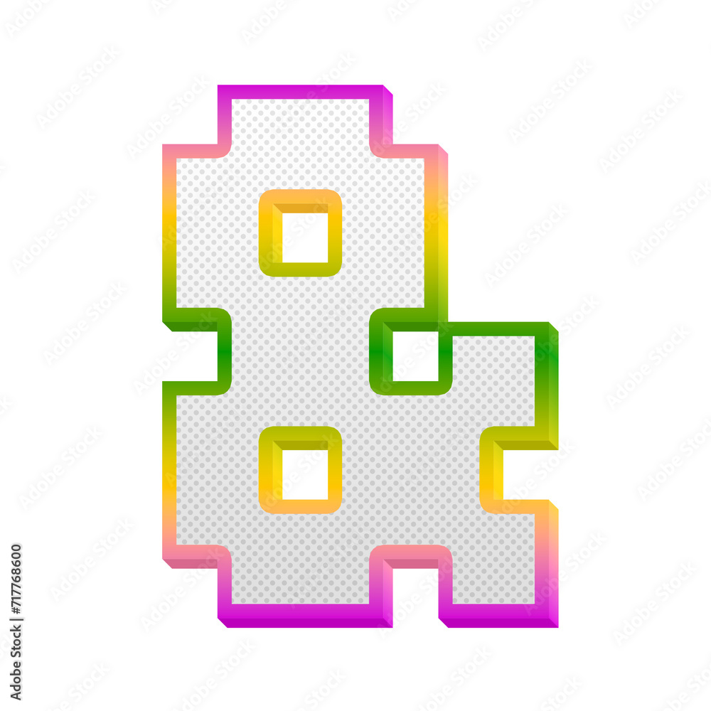 Poster and ampersand gaming pop symbol isolated on transparent background. this is a part of a set which al