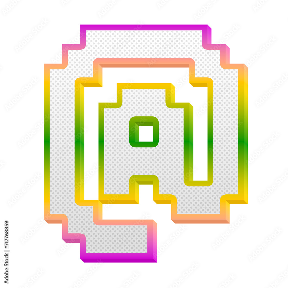 Poster at sign @ gaming pop symbol isolated on transparent background. this is a part of a set which also i