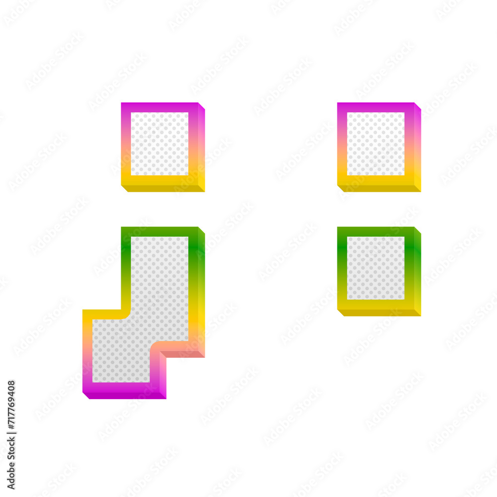 Poster colon semicolon gaming pop symbol isolated on transparent background. this is a part of a set which 