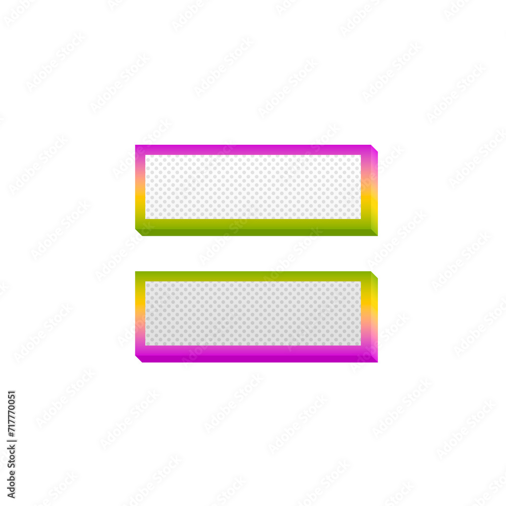 Poster equals = gaming pop symbol isolated on transparent background. this is a part of a set which also in