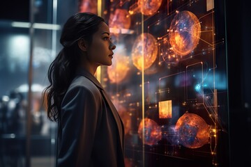 A screen that artificial intelligence technology data network connection different.