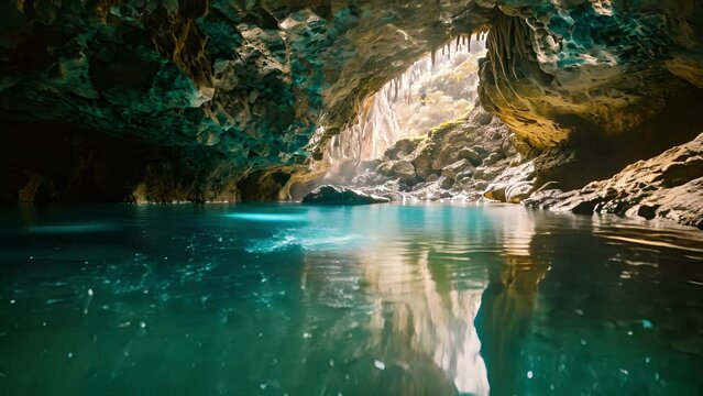 The steady drip of water echoing through the cave, creating a calming soundtrack for meditation.