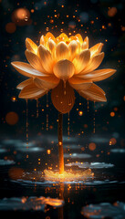 lotus flower in water AI generated
