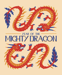 Fototapeta premium Year of The Mighty Dragon t-shirt