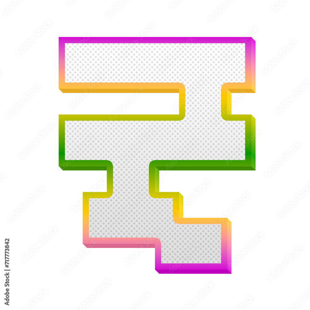 Fototapete rupee ₹ gaming pop currency symbol isolated on transparent background. this is a part of a set which