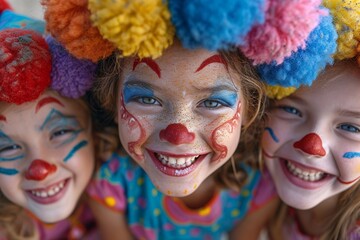 Clown Makeup Party: A Fun and Festive Event for Kids Generative AI - obrazy, fototapety, plakaty