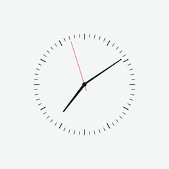 Wall clock vector icon. Classic black and white circle wall clock flat style symbol. Simple icon for graphic, web, ui ux, mobile design