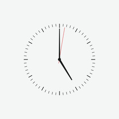 Wall clock vector icon. Classic black and white circle wall clock flat style symbol. Simple icon for graphic, web, ui ux, mobile design