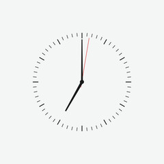 Wall clock vector icon. Classic black and white circle wall clock flat style symbol. Simple icon for graphic, web, ui ux, mobile design
