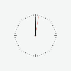 Wall clock vector icon. Classic black and white circle wall clock flat style symbol. Simple icon for graphic, web, ui ux, mobile design