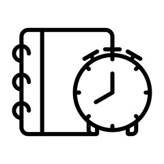 Notepad with alarm clock Vector Icon