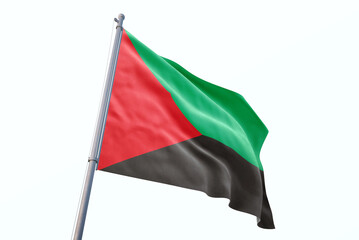 Martinique flag waving isolated on white background