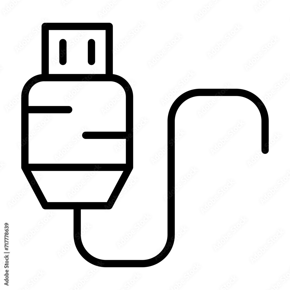 Poster usb cable vector icon