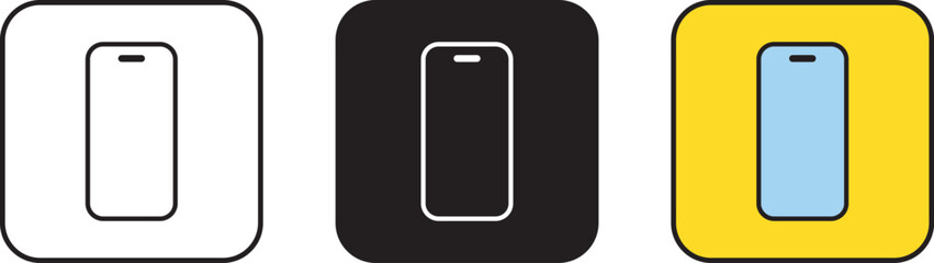 Smartphone, mobile phone lined, isolated and colored version icon. Vector illustration