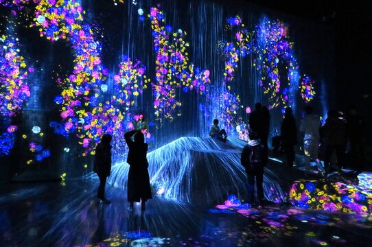 TeamLab Borderless（チームラボ ボーダレス）digital museum in Tokyo, Japan. January 9, 2020