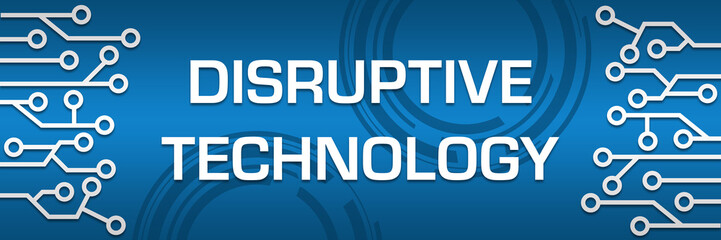 Disruptive Technology Blue Circuit Elements Left Right Technology Circles 