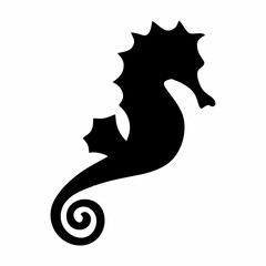 black seahorse silhouette in the sea © Kuldi