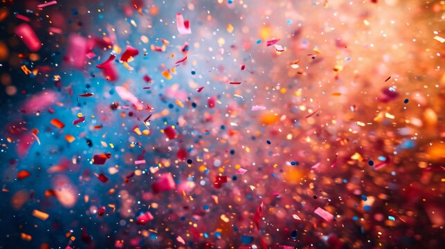 Colorful Confetti Blur: A Celebration of Monthly Events and Trendy Terminology Generative AI