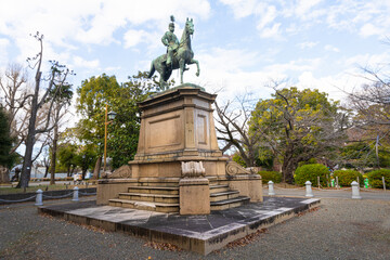 Obraz premium Prince Komatsu No Miya Akihito statue in Tokyo, Japan