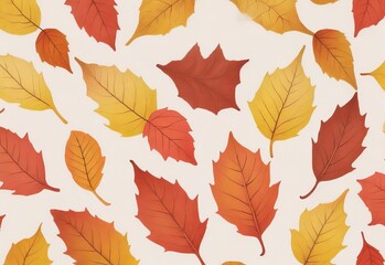 Hand drawn autumn leaves background