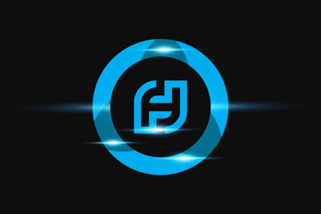 FH Blue logo Design. Vector logo design for business.
