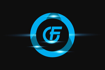 FO Blue logo Design. Vector logo design for business.
