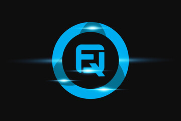 FQ Blue logo Design. Vector logo design for business.