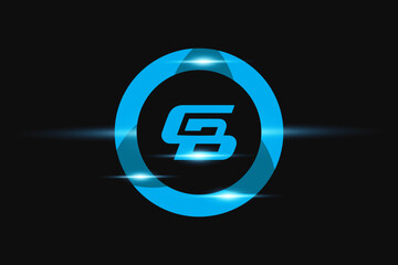 GB Blue logo Design. Vector logo design for business.