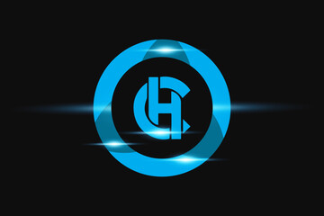 HC Blue logo Design. Vector logo design for business.
