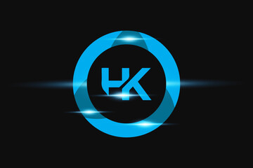 HK Blue logo Design. Vector logo design for business.