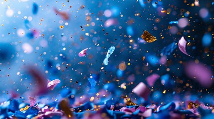 Golden Confetti Blur: A Sparkling Celebration of the New Year Generative AI