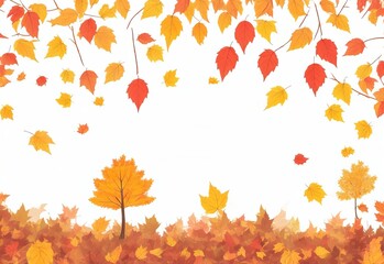 Obraz premium Hand drawn flat autumn background