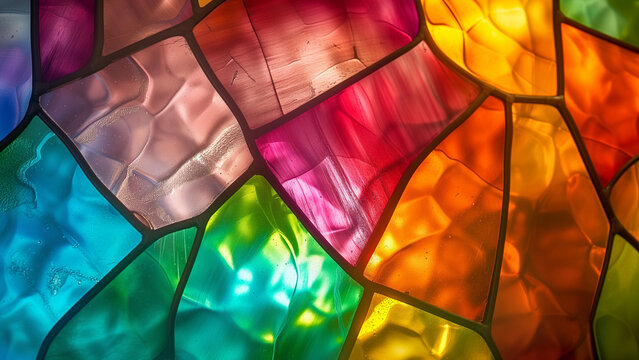 Kaleidoscope of Light: A Stained Glass Wallpaper