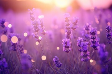 Lavender Twilight: Combine the soothing colors of lavender. - obrazy, fototapety, plakaty