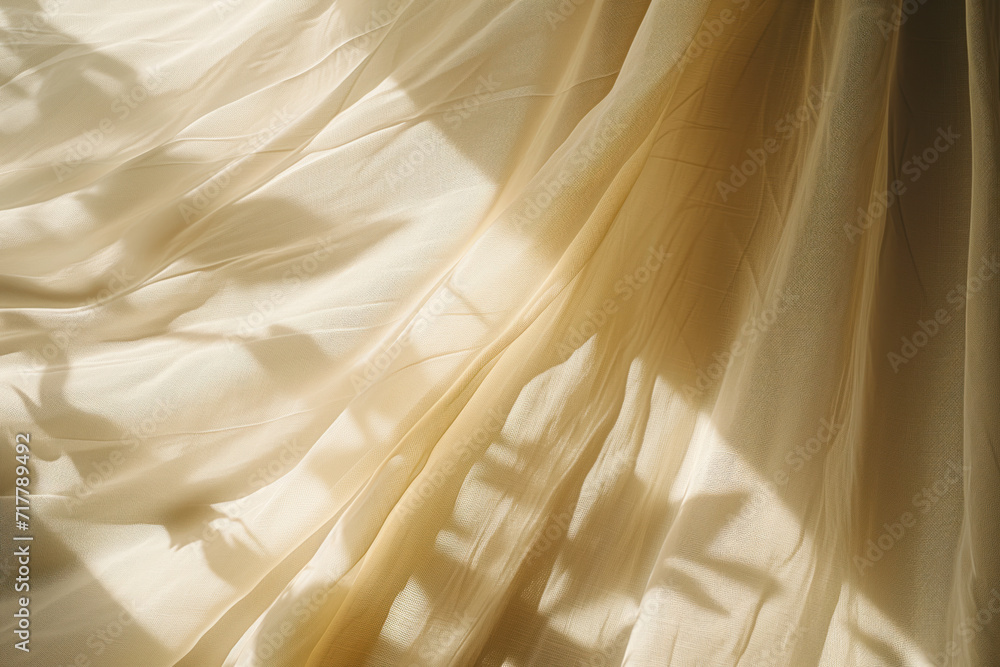 Poster soft shadows on o a cotton fabric. background image. created with generative ai technology