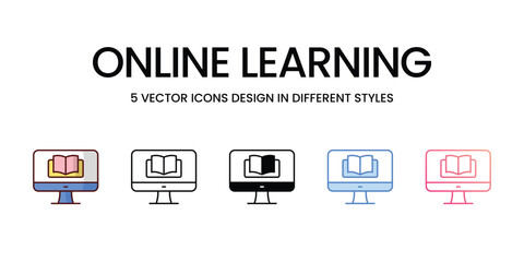 Online Learning icons set vector illustration. vector stock,