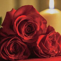 Luxurious Valentine's Day roses portrayed in HD, highlighting the interplay of light and shadow