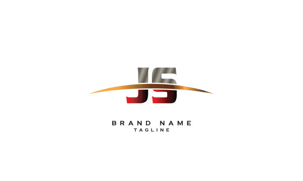 JS, SJ, Abstract initial monogram letter alphabet logo design