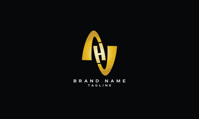 NH, HN, Abstract initial monogram letter alphabet logo design