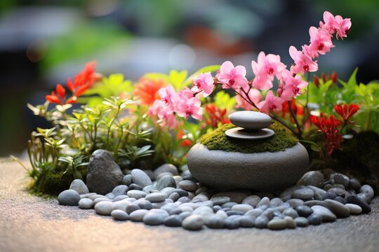 Zen Garden Zest: Combine the tranquility of a zen garden with the vibrancy of flowers.
