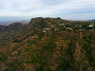 Fototapeta na wymiar Rui Vaz in Santiago Cape Verde Islands, view from the top of the mountain