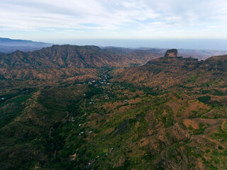 Fototapeta na wymiar Rui Vaz in Santiago Cape Verde Islands, view from the top of the mountain