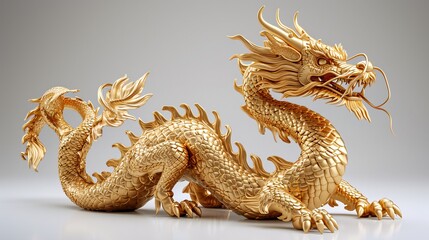 Golden Dragon Sculpture: A Symbol of Power and Wealth Generative AI