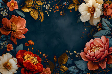 Art Deco Floral Border