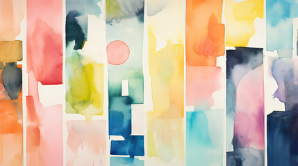 Modern Watercolor Palette, A Visual Journey in Abstraction Background Ai Generative