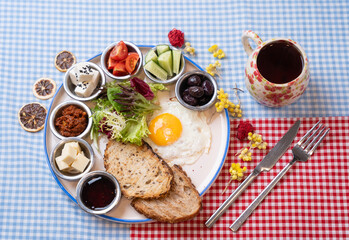 Village breakfast with a wide variety of varieties