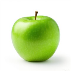 A single piece of green apple isolated on white background